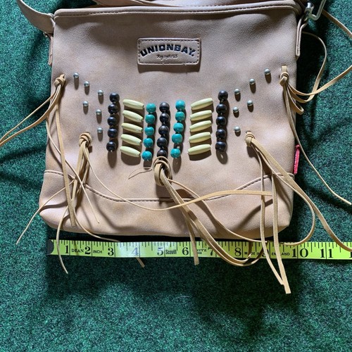 Unionbay Tan Fringe Crossbody Purse Bag Adjustable Strap Boho Hippie Festival - Picture 2 of 10
