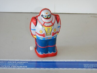 2010 SCHYLLING TIN WIND UP Z-BOT ROBOT, 4 3/4 INCHES, WORKS 