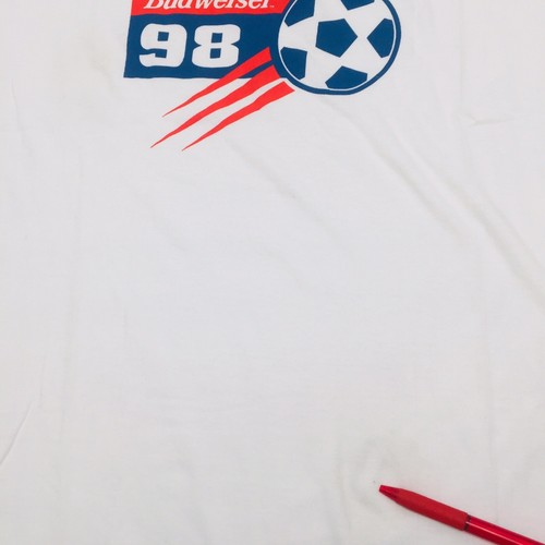 Budweiser 98' France World Cup Soccer Vintage Official 90's T-Shirt Size XL,NWT - Picture 12 of 12