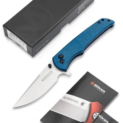 MAGNUM Bluejay EDC Taschenmesser 440A Micarta Button Lock Clip Blau 01SC722 - Bild 1 von 4