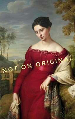 women in red dress painting George Bernhard Meyer | Portrait Painting Woman in Red Dress