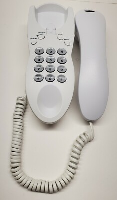 AT&T Design Line Corded Telephone 10 Number Memory White Wall Desk Landline 146