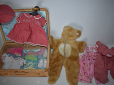 American Girl Bitty Baby Doll Clothing Outfits Storage Trunk Lot