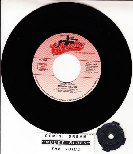 MOODY BLUES  Gemini Dream & The Voice 7" 45 record + juke box title strip NEW - Foto 1 di 1