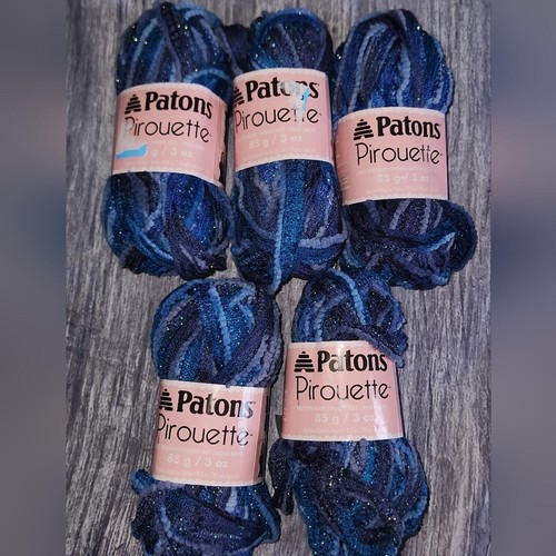 Pirueta Patons - Nueva - 5 madejas de hilo azul medianoche brillante 3 oz - Imagen 8 de 8