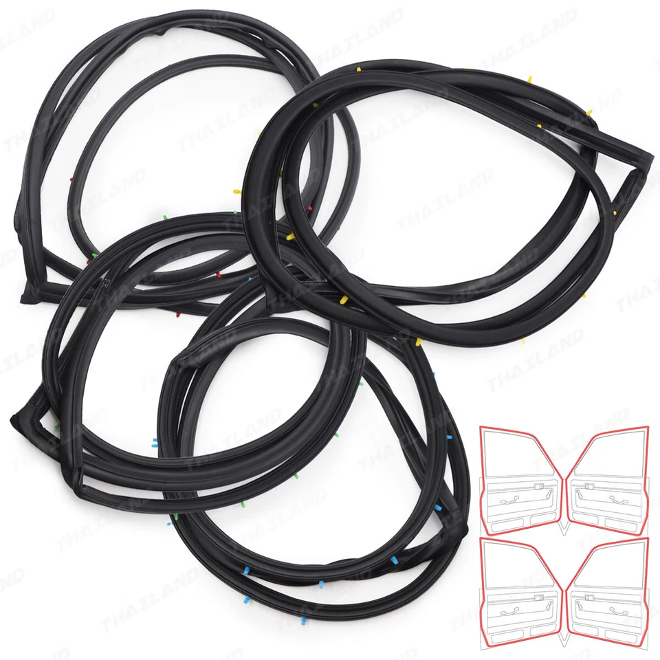 Set 4 Door Rubber Seal Weatherstrip Fits Suzuki Vitara 4 Door 1991 - 1998 - Image 4 of 4