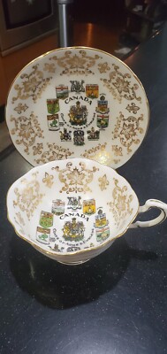 Vintage Paragon Canada Code Of Arms Teacup And Saucer