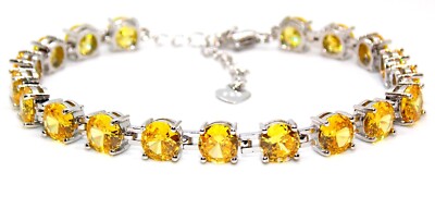 Tennisarmband Silber Citrin 19,57ct (925) Gratis Geschenkbox