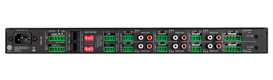 JBL CSMA280 Commercial/Restaurant 2 x 80w Amplifier 4ohm/8ohm/70V/100V, 8 inputs - Image 4 of 4