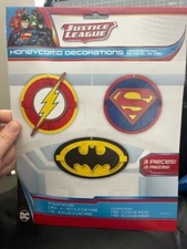 Justice League 3ct. Honeycomb Hanging Decorations New!!!!