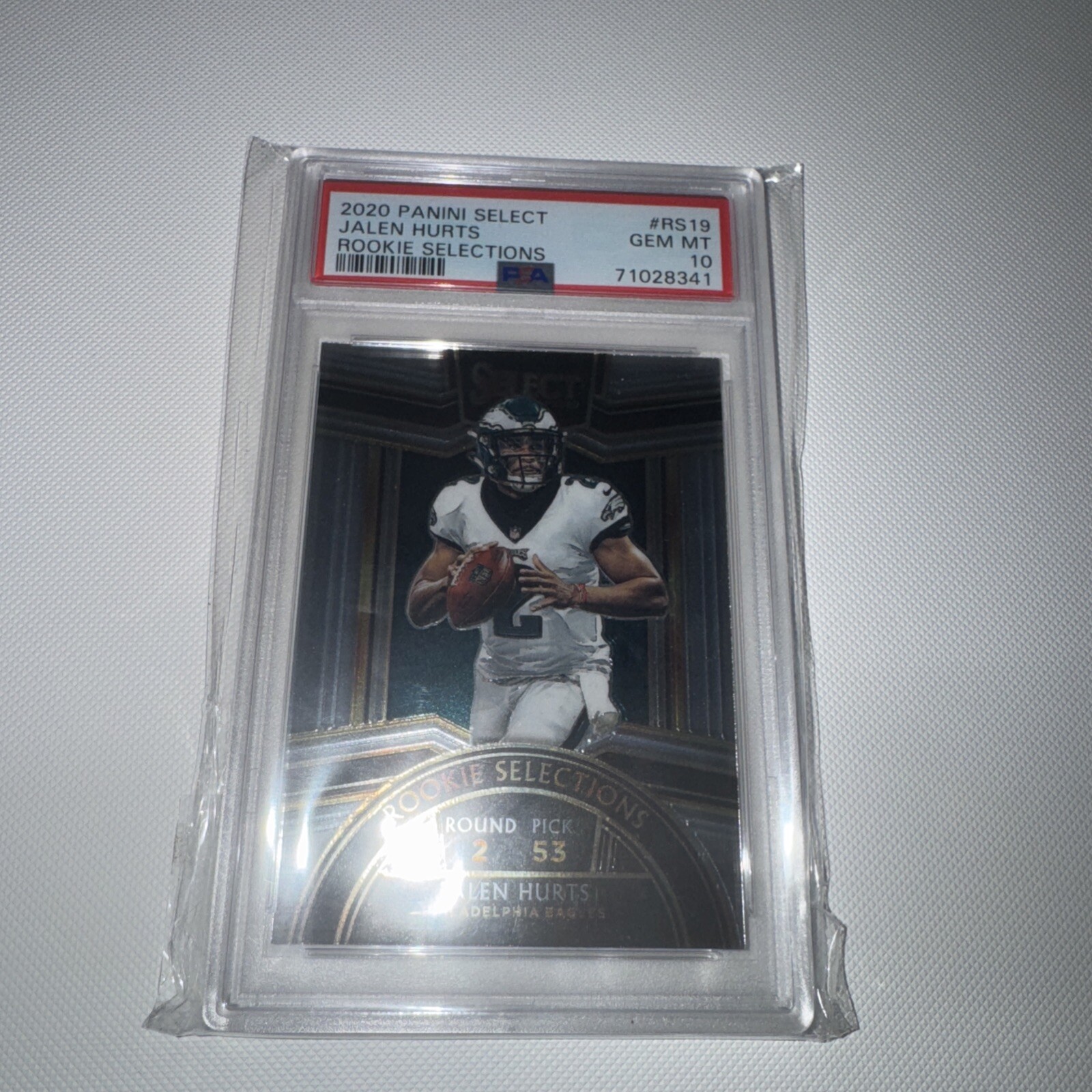 2020 PANINI SELECT JALEN HURTS #RS19 ROOKIE SELECTIONS PSA 10 EAGLES LOW POP