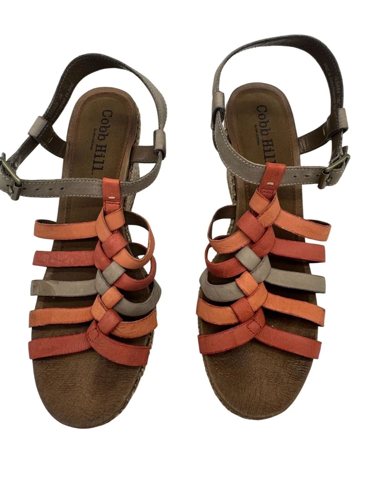 Sandali donna con cinturino Cobb Hill by New Balance 10M arancione zeppa slingback Y2K