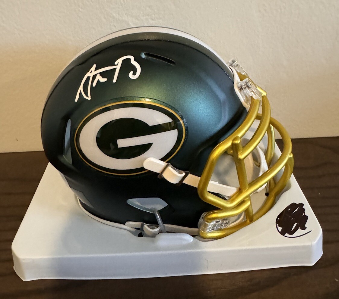 Aaron Rodgers Autographed Signed Green Bay Packers BLAZE MINI HELMET FANATICS 