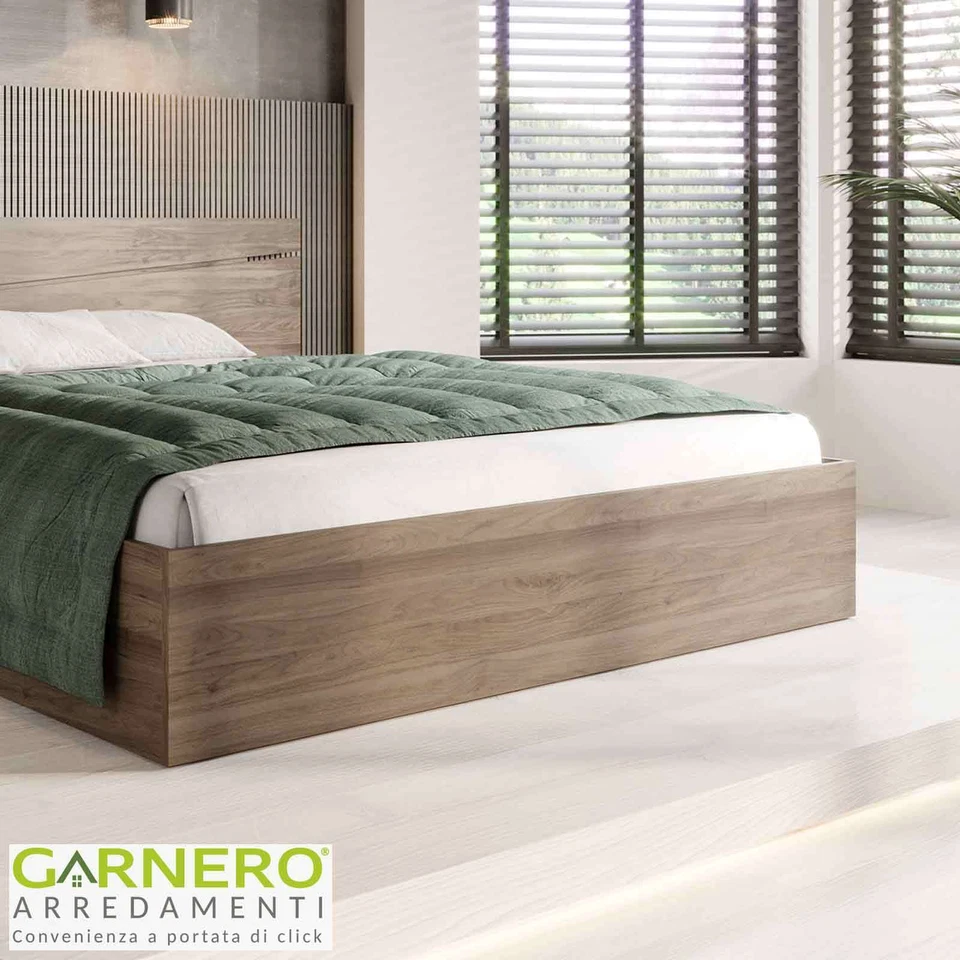 Letto matrimoniale contenitore design moderno elegante 160x200cm visone CAMILLA - Immagine 2 di 4