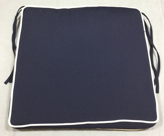 4pc Pottery Barn Sunbrella Outdoor Piped Dining Chair Cushions