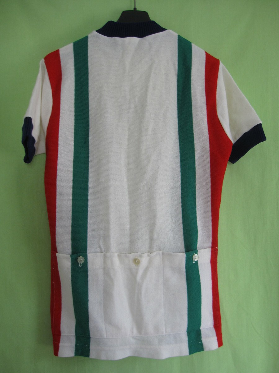 Maillot Cycliste Vintage ASCV – Acrylique Blanc – Taille 2 / S – Années 70
