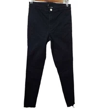 Divided Black High Waist Raw Hem Skinny Pant 6 Womens