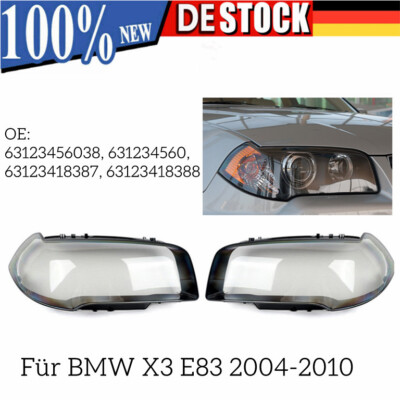 L+R Scheinwerferglas Gehäuse Streuscheibe Für BMW X3 E83 2004-2010 63123456038