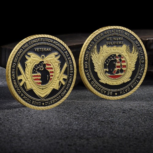 10 PCS Plating Veteran Decoration U.S. Iron Coin Gift Commemorative Collection - Picture 2 of 3