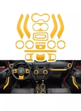 E-cowlboy 18 PCS Full Set Interior Decoration Trim Kit Steering Wheel Center