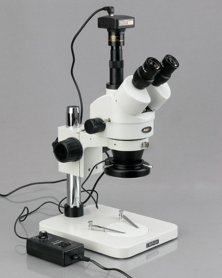 AmScope Microscopio Estéreo Zoom 3.5X-90X Cámara Digital USB 10MP + Luz 144-LED Foto 2 de 4