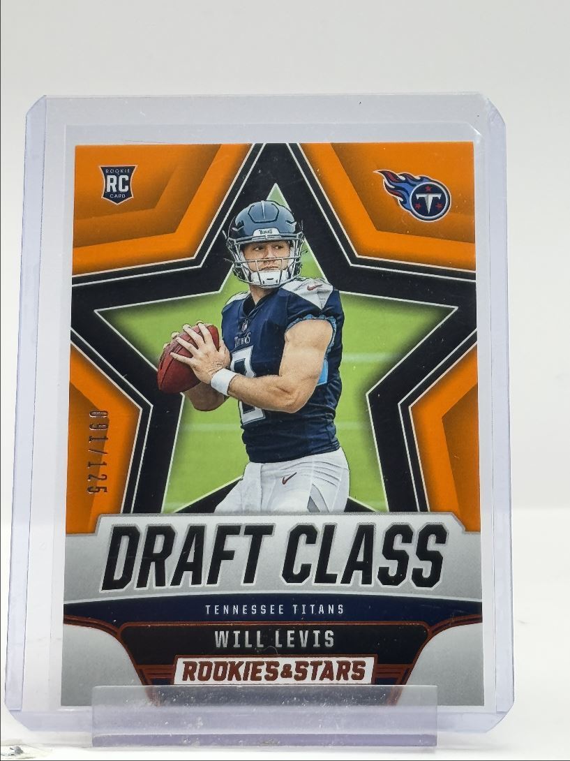 WILL LEVIS 2023 ROOKIES & STARS DRAFT CLASS ROOKIE ORANGE RC /125 Q2756