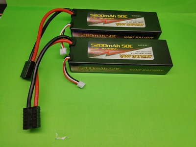 traxxas 2s lipo 50 c 2 PACK VANT 5200mAh 2S 7.4 50C LiPo Battery FITS Traxxas REVO STAMPEDE  tra2842x