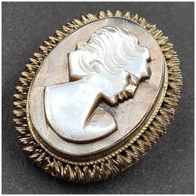 Broche Camée En Argent 925 (19,79g) - Modèle MACARBRO-280525-C1, Occasion, état à Vérifier
