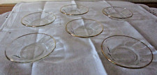 6 kleine Teller aus Glas mit Goldrand