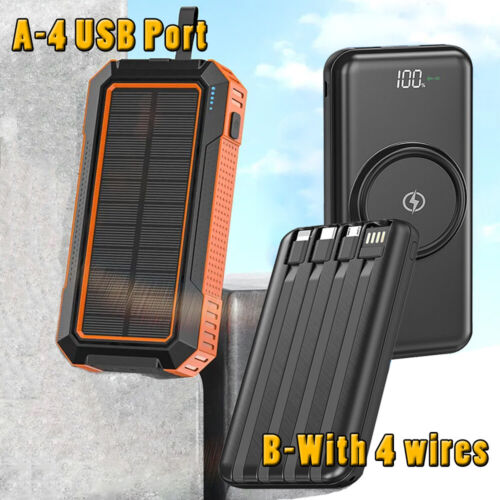2024 Super Wireless USB Portable Fast Charger Solar Power Bank for Cell Phone - Afbeelding 1 van 22