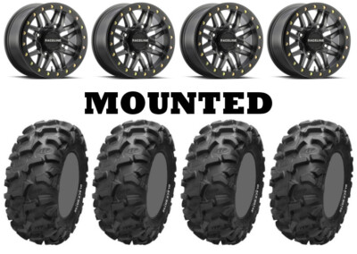 Kit 4 ITP Blackwater Evolution Tires 30x10-14 on Raceline Ryno Beadlock Gray CAN