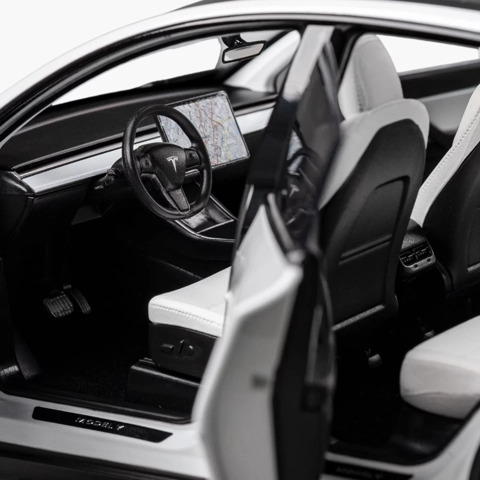 Tesla Escala 1:18 Modelo Y Blanco Perla Diecast Modelo Y Artículos Oficiales ¡NUEVO!! Foto 4 de 4