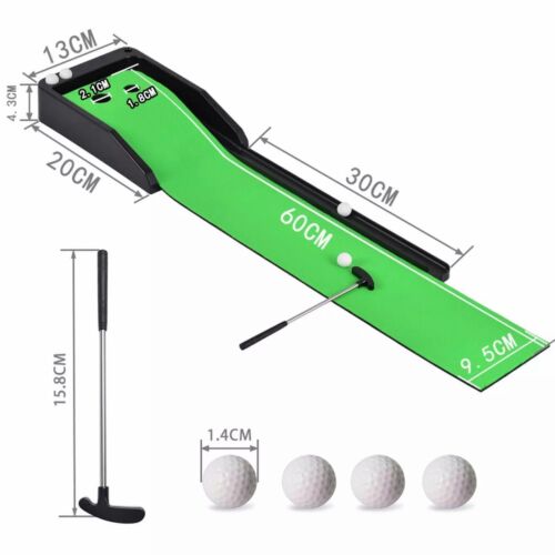Golf Putting Mat with Ball Return Golf Putting Matt Indoors Golf Practice Mat UK - Picture 2 of 5