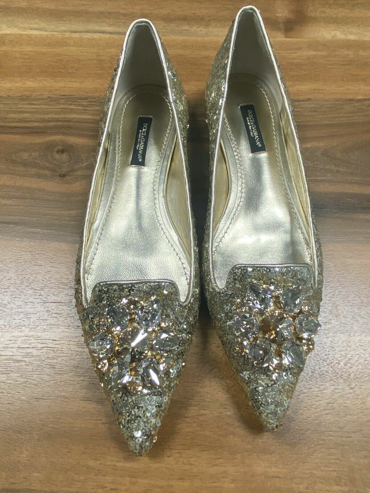 Dolce & Gabbana Jeweled Jewelry Ballerinas Flats Slipper Shoes Mule Sandal 36.5