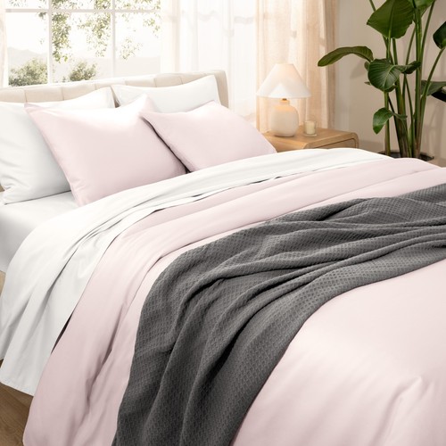 Bare Home Organic Cotton Sateen Duvet Cover Set - Smooth Sateen Weave - Picture 18 of 71