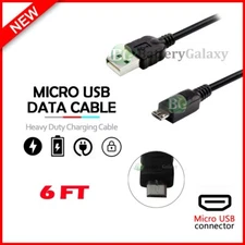 6FT USB 2.0 A Male to Micro B Male 5-pin Data Sync Charger Charging Cable Cord