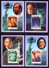 ÎLES VIERGES BRITANNIQUES 1986 Statue de la Liberté 9 S/S - SC#559-567 MNH 