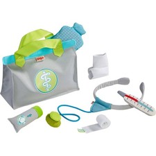 HABA Doll Size Kids Doctor Playset and Baby Doll Accessories for Pretend Play
