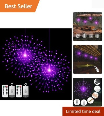 2 Pack Starburst Sphere Lights,200 LLED Firework Lights, 8 Modes Dimmable Rem...