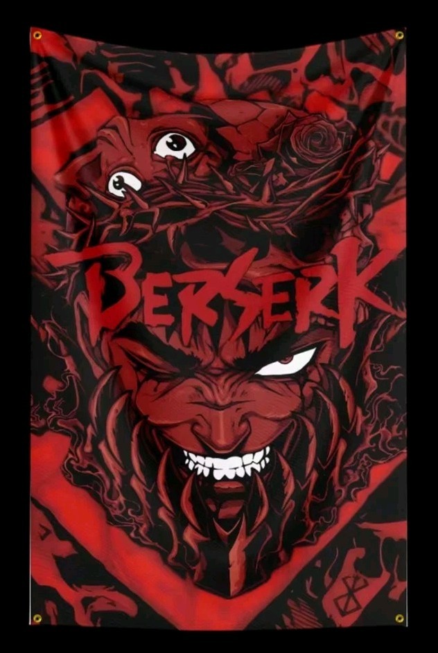 Bandera de tapiz Berserk - Nueva - Anime - 2'x3'