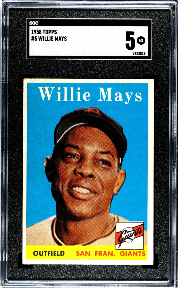 1958 Topps #5 Willie Mays SGC 5 view 1