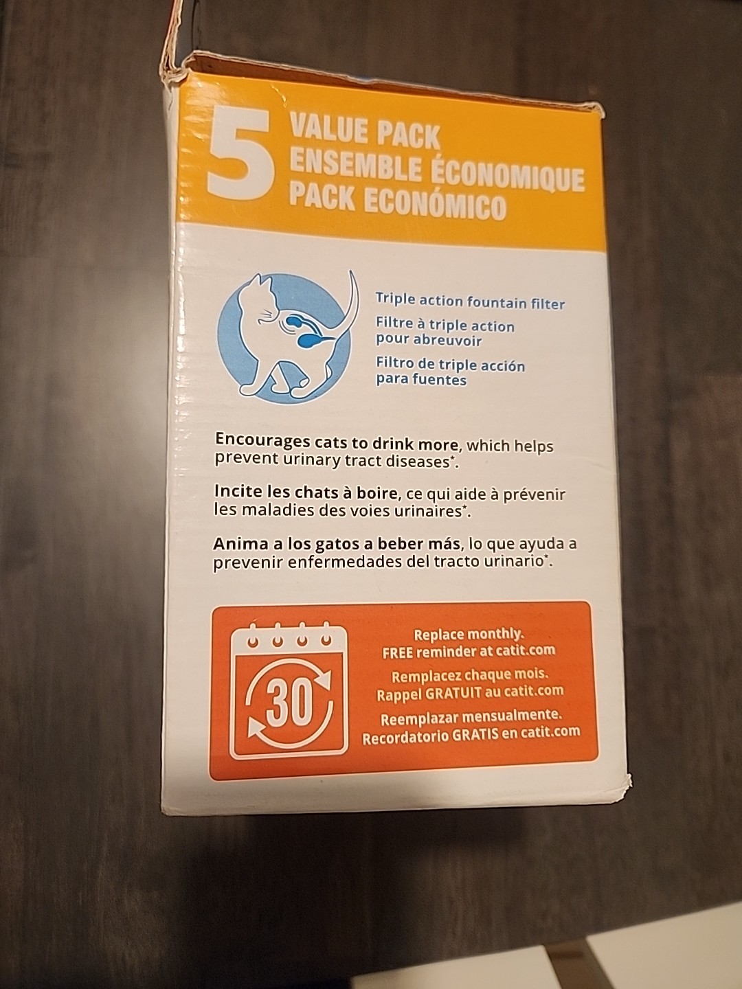 Pack Of 5 Catit 43746 Cat Water Fountain Replacement Filters - White