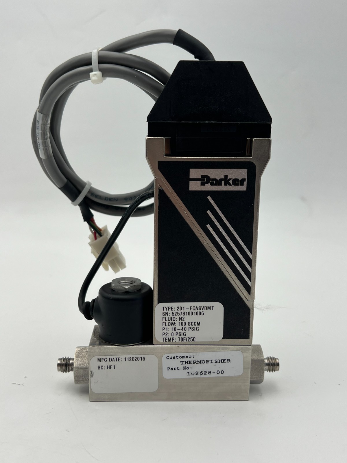 Parker 201-FOASVBMT Mass Flow Controller MFC N2 100 SCCM Thermo Fisher 102628-00