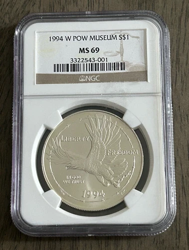 1994 W NGC MS 69 POW Museum U.S. Mint Commemorative Silver Dollar