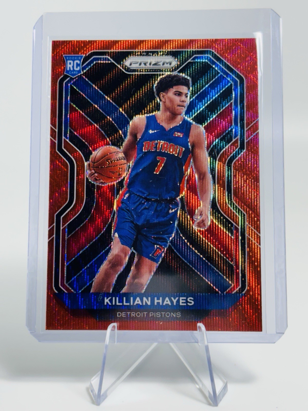 Killian Hayes 2020-21 Panini Prizm Red Wave Prizm RC Rookie #270 Pistons