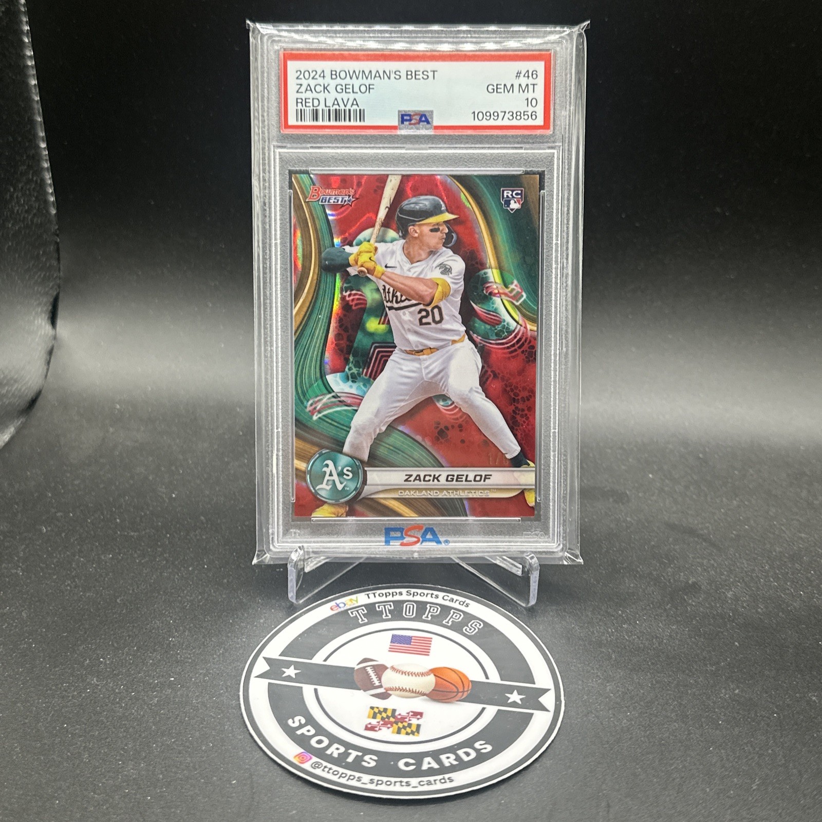 2024 Topps Bowman's Best Zack Gelof Rookie Red Refractor /5 #46 RC