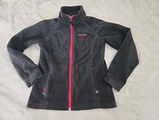 Columbia Fleece Jacket Girls Medium 10-12 Full-Zip Black