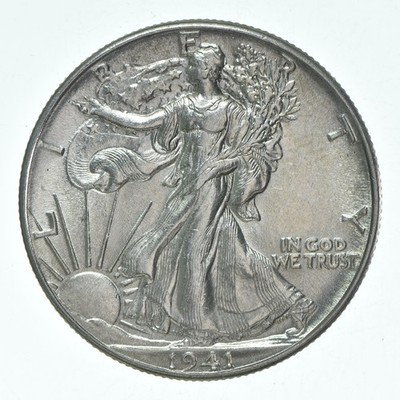 BU 1941 (P) Walking Liberty Half Dollar Uncirculated 90% Silver