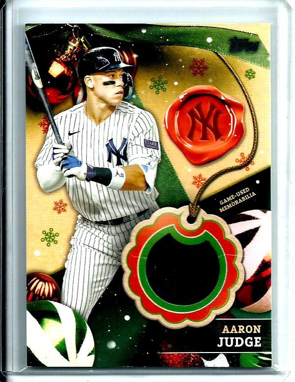 Aaron Judge 2024 Topps Holiday SSP Black Relic Card # RC-AJ New York Yankees