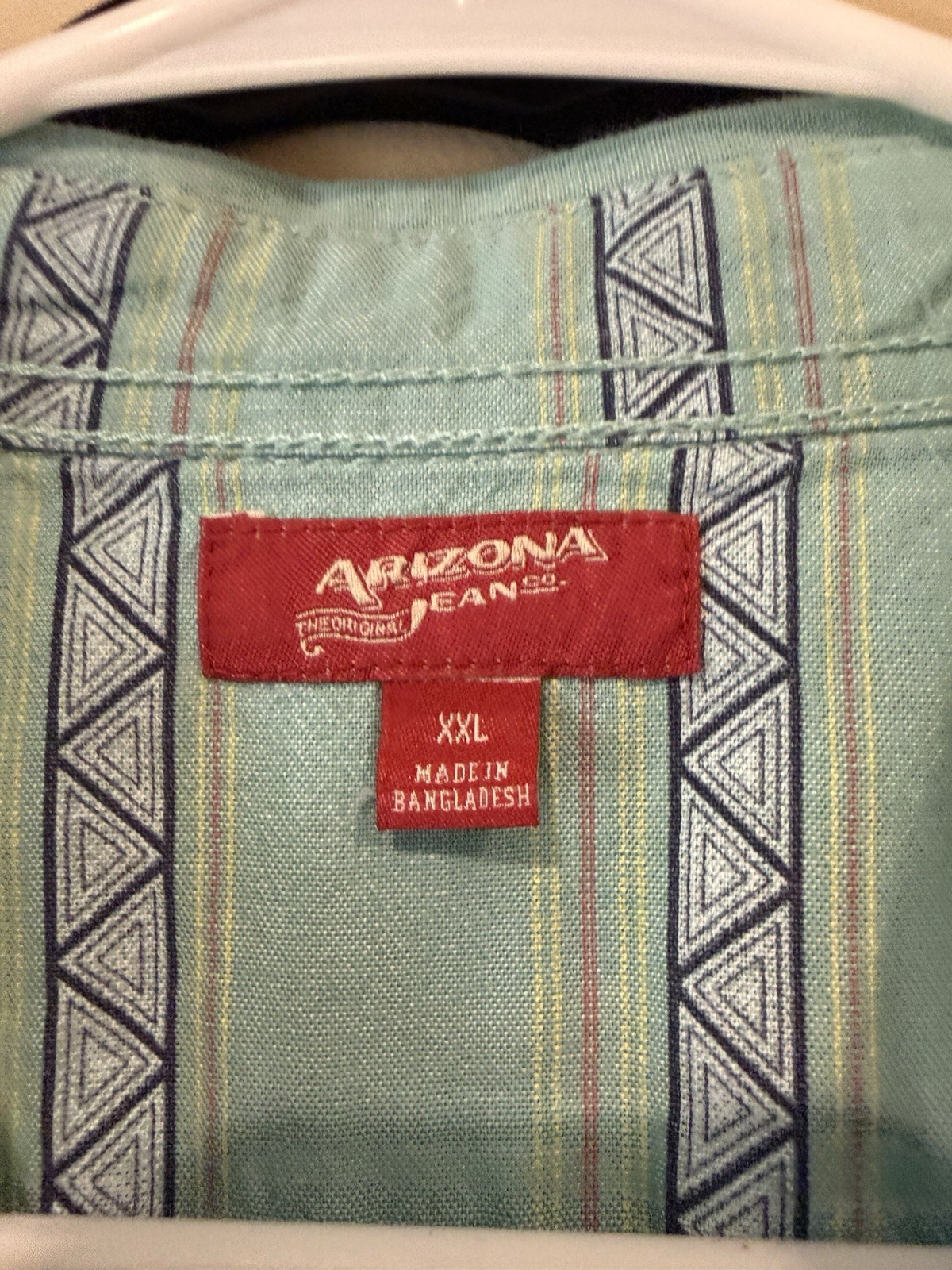 Vintage Arizona Jean Co Shirt Mens Size XXL Striped Green Gray 90s Long Sleeve image 6